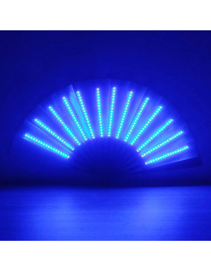 Bright blue LED fan for celebrations or parties