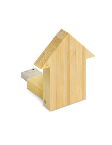 Chiavetta USB a Forma di Casa in Bambù Eleganza Naturale da 32 GB per Ogni Occasione