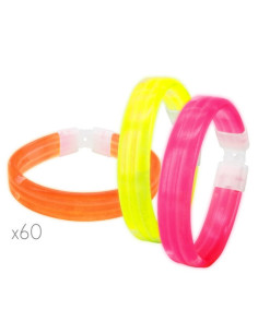 Neon Party Luminous Bracelets Pack of 60 Pieces to Give Color to the Night