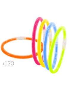 Braccialetti Luminosi Neon Confezione da 120 Pezzi per Illuminare Concerti e Serate in Discoteche