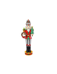 Large Christmas nutcracker height 108 cm with LED made of resin