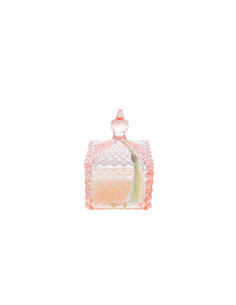 Bonbonnière de mariage en verre Potica avec bougie parfumée rose 8x8x12 cm