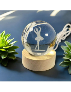 Lampe LED utile pour cadeaux de mariage avec ballerine 6x6x8 cm communion confirmation baptême collection 2025