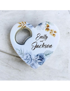 Personalized Heart Bottle Opener Favor Ideal for Events and Corporate Gifts