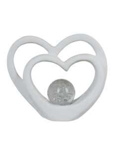 Double Heart Favor with LED Sphere Elegance for Wedding and Communion