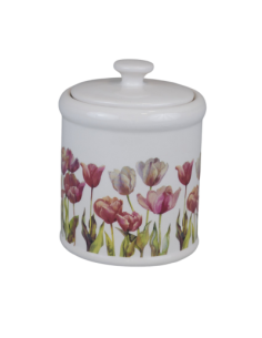 Porcelain Jar Favor with Tulip Pattern Elegance and Refinement