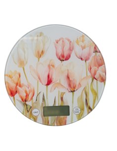 Wedding Favor Round Kitchen Scale with Tulip Pattern Elegance and Practicality