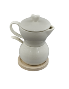 Favor Useful Sugar Bowl with Milk Jug and Heart-shaped Base Elegance for the Table