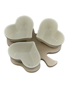 Wedding Favor Useful and Modern Clover Appetizer Tray with Heart-Shaped Bowls