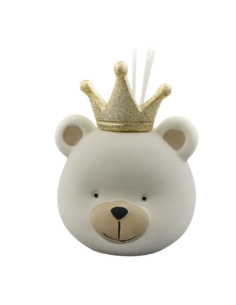 Holy Baptism Favor for Baby Girl or Baby Boy Air Freshener Teddy Bear with Gold Crown 12x12x18 cm