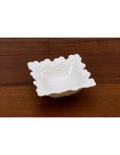 Bonbonnière de mariage en porcelaine blanche avec fleurs Poches vides 9x9 cm pour l'élégance du mariage